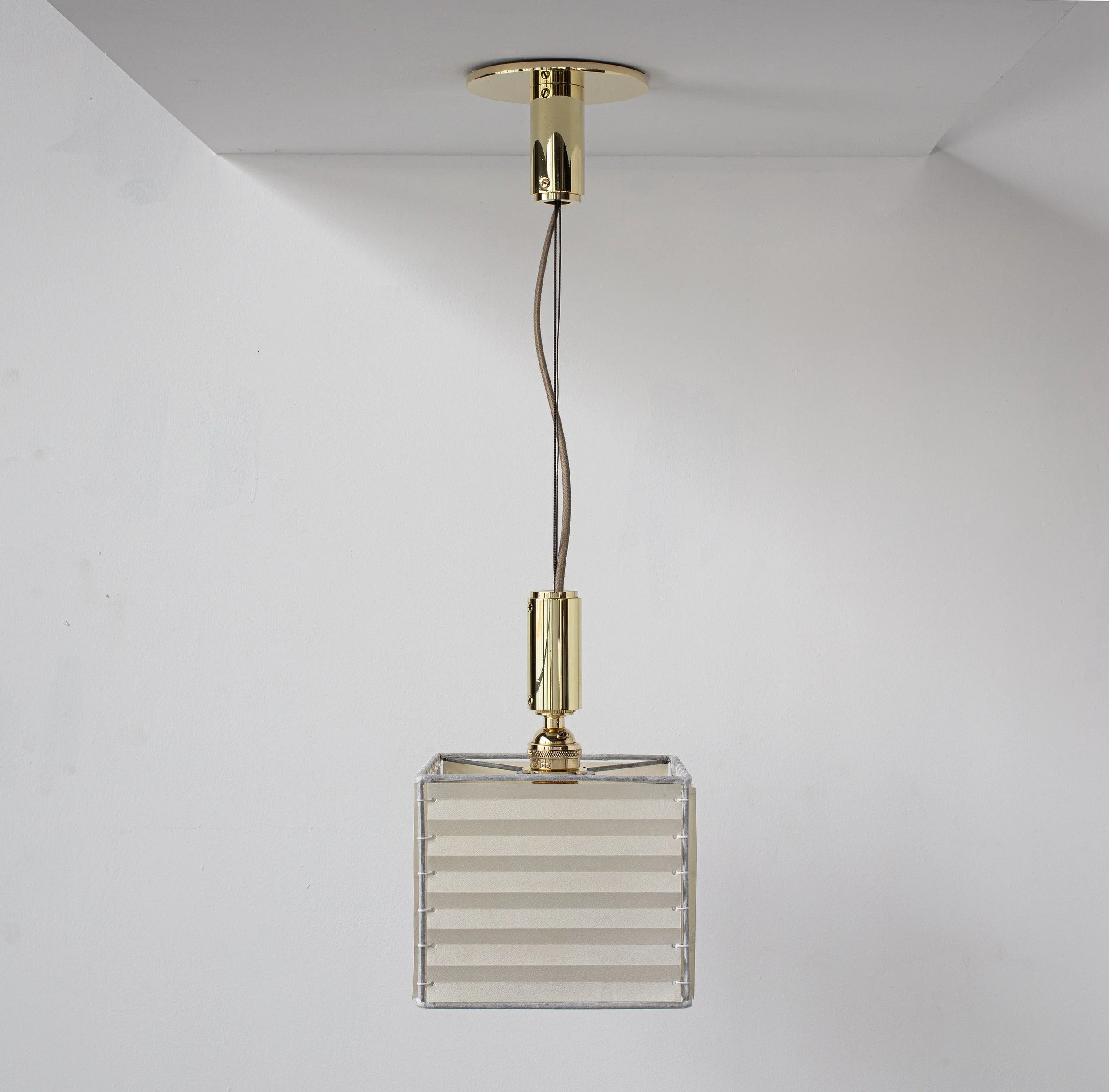 SERIES 03 SMALL PENDANT - POLISHED UNLACQUERED BRASS - GOATSKIN